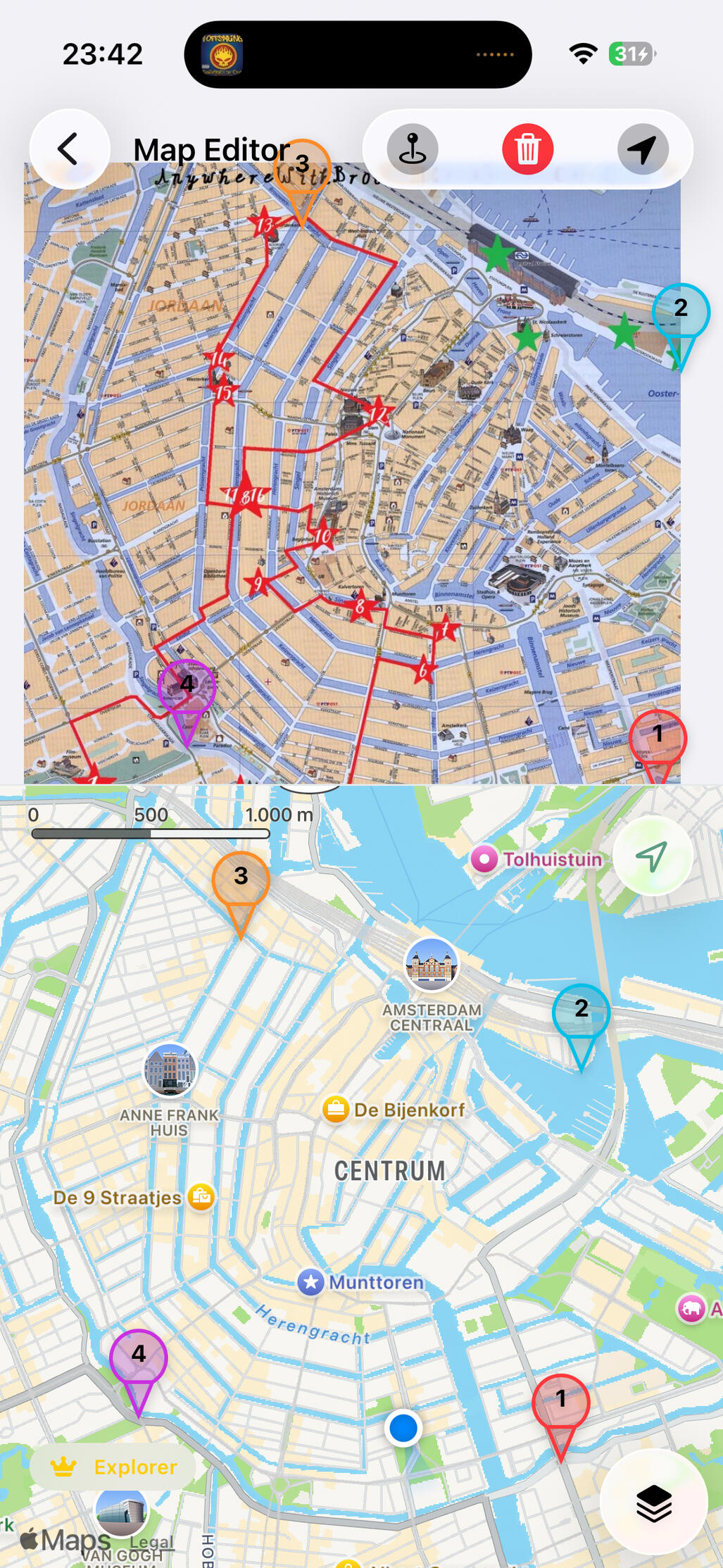 ReferncingScreen Watch your maps appear in the list, sorted by distance from your current location or name!