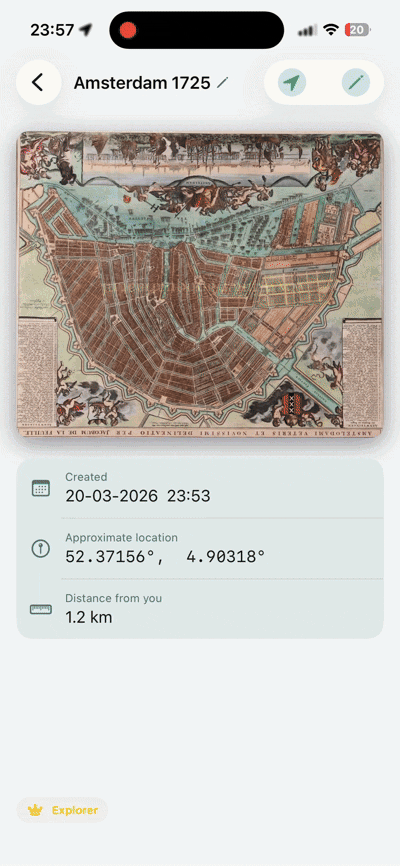 ProjectScreen Watch your maps appear in the list, sorted by distance from your current location or name!